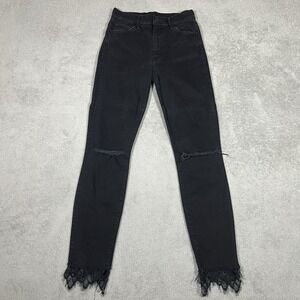 Mother Jeans Women 27 The Swooner Dagger Ankle Fray Baa Baa Black Sheep